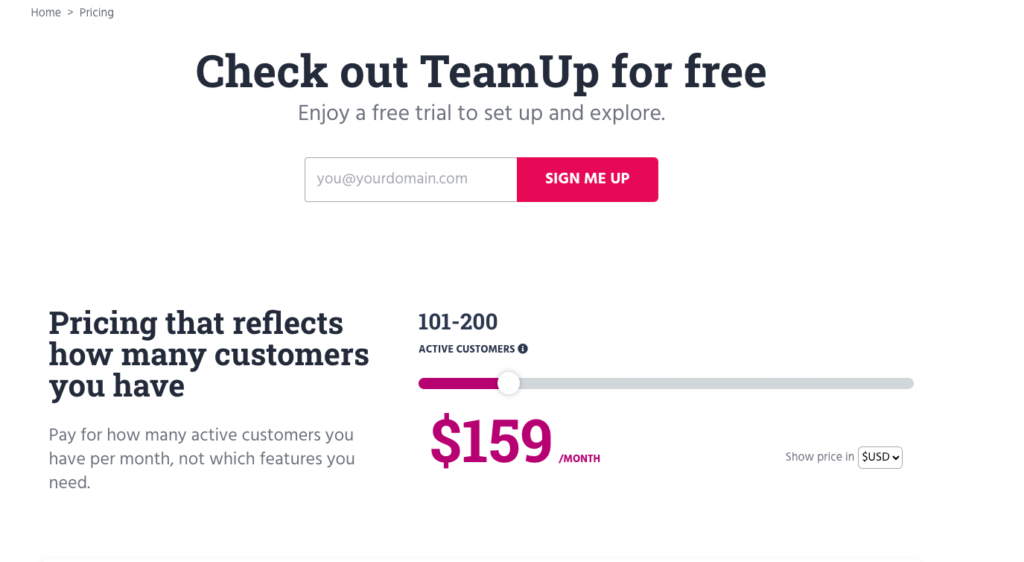 teamup gym software pricing